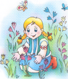 дівчинка серед квітів